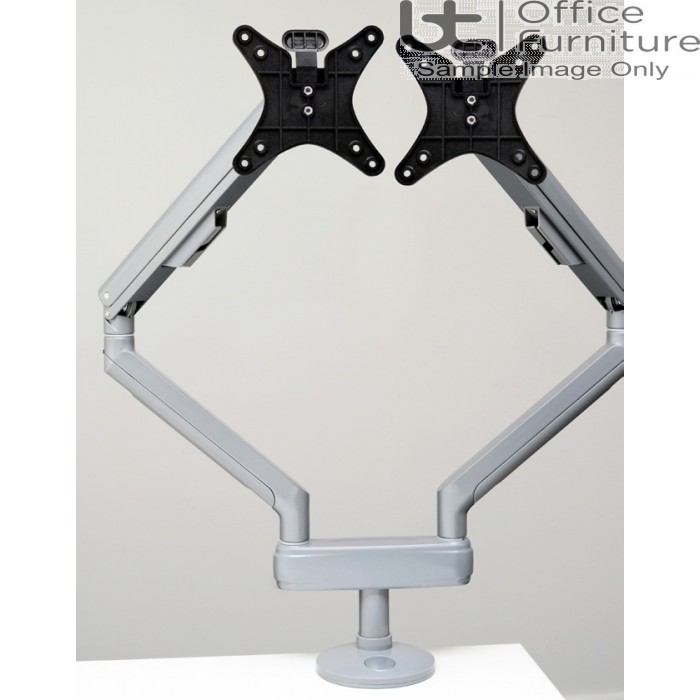 DMC Reach Double Spring Assisted Monitor Arm - (2 x Reach Single Arms with Double C clamp) - Quick Release VESA