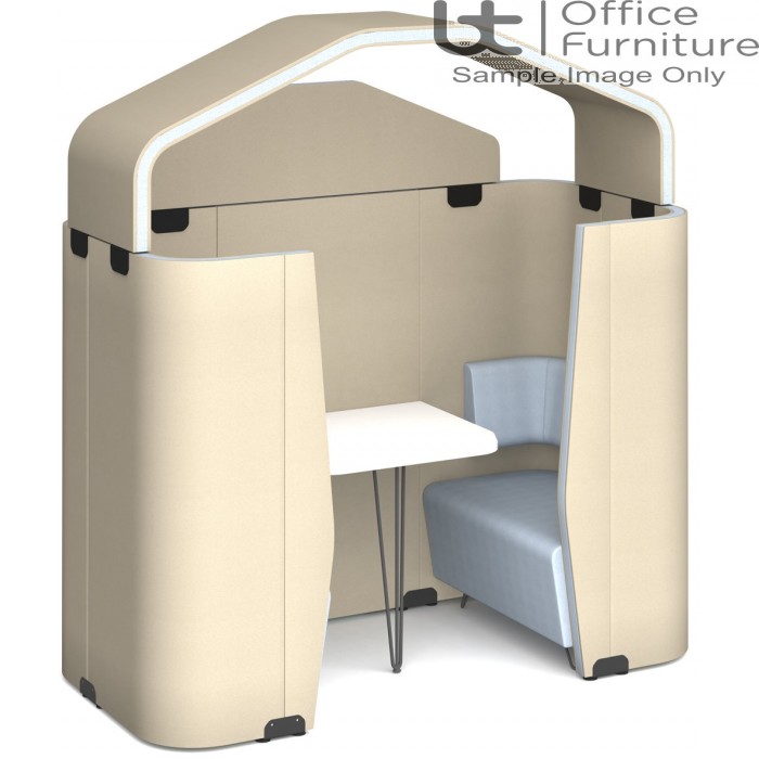 DMS Priva Two Seat Rectangular Meeting Booth with Table & Roof