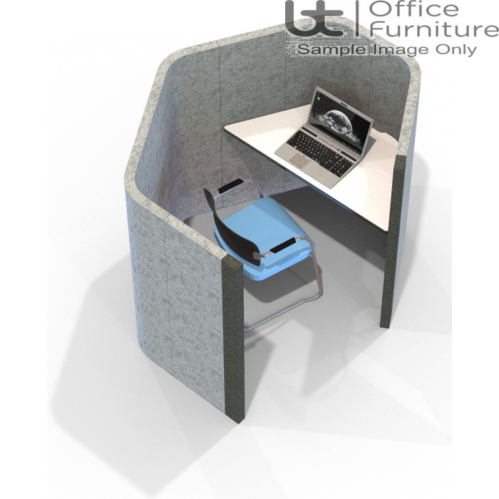 Acoustic Learning - Hexagonal Study Booth Including Desk (3 Height Options)